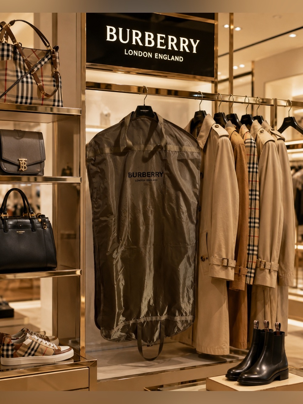 BURBERRY Lambskin Trim Wool Cashmere Blend Tailored Coat 10 Excellent Condition - Picture 5 of 7